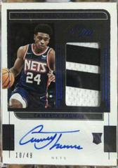 Cameron Thomas [Blue] Basketball Cards 2021 Panini One and One Rookie Jersey Autographs Prices