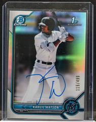 Kahlil Watson [Refractor] #CPA-KW Baseball Cards 2022 Bowman Chrome Prospect Autographs Prices