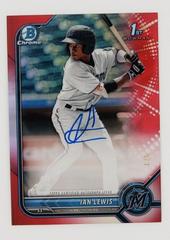 Ian Lewis [Red Refractor] #CPA-IL Baseball Cards 2022 Bowman Chrome Prospect Autographs Prices
