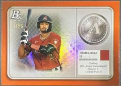 Jordan Lawlar [Orange] Baseball Cards 2022 Bowman Platinum Minted in Merit Prices