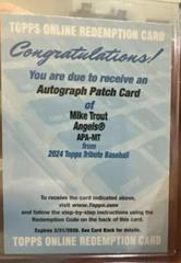 Mike Trout #APA-MT Baseball Cards 2024 Topps Tribute Patch Autograph Prices