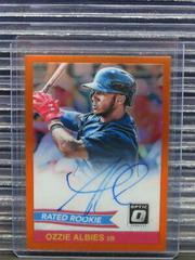 Ozzie Albies [Orange] Baseball Cards 2018 Panini Donruss Optic Rated Rookie Retro 1984 Signatures Prices