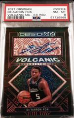 De'Aaron Fox [Red] Basketball Cards 2021 Panini Obsidian Volcanic Signatures Prices
