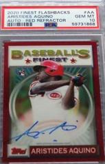 Aristides Aquino [Red Refractor] Baseball Cards 2020 Topps Finest Flashbacks Autographs Prices