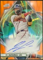 Ronald Acuna Jr. [Orange Galactic] #CCA-RA Baseball Cards 2022 Topps Cosmic Chrome Autographs Prices