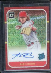 Alec Bohm [Red Mojo] #RRS-AB Baseball Cards 2021 Panini Donruss Optic Rated Rookie Signatures Prices