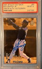 Ken Griffey Jr. [Autograph] Baseball Cards 2000 SP Authentic Prices
