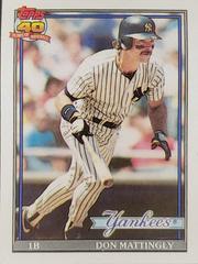 Don Mattingly [10 Hits in 1990] Baseball Cards 1991 Topps Prices