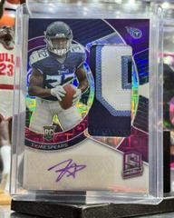 Tyjae Spears [Purple Neon] #12 Football Cards 2023 Panini Spectra Radiant Rookie Patch Signature Prices
