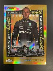 Lewis Hamilton [Gold Refractor] #TUTL-LH Racing Cards 2023 Topps Chrome Formula 1 Turn Up the Lights Prices