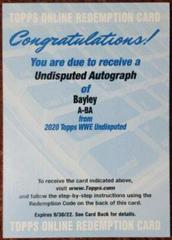 Bayley #A-BA Wrestling Cards 2020 Topps WWE Undisputed Autographs Prices