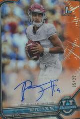 Bryce Young [Orange Refractor] #BCPA-BY Football Cards 2021 Bowman University Chrome Autographs Prices