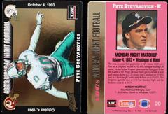 Pete Stoyanovich #20 Football Cards 1993 Action Packed Monday Night Football Prices