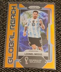 Lionel Messi [Orange] Soccer Cards 2022 Panini Prizm World Cup Global Reach Prices