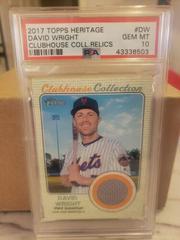 David Wright #DW Baseball Cards 2017 Topps Heritage Clubhouse Collection Relics Prices