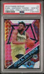 Karl Anthony Towns [Pink Fluorescent] #2 Basketball Cards 2019 Panini Mosaic Will to Win Prices