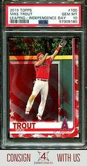 Mike Trout [Leaping Independence Day] Baseball Cards 2019 Topps Prices