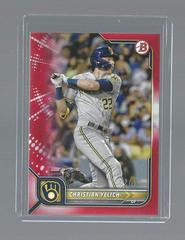 Christian Yelich [Red] #94 Baseball Cards 2022 Bowman Prices
