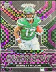 Garrett Wilson [Purple Power] #E-6 Football Cards 2022 Panini Prizm Emergent Prices