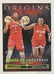 Kelsey Mitchell, Aliyah Boston [Black] #4 Basketball Cards 2023 Panini Origins WNBA Roots of Greatness Prices