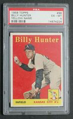 Billy Hunter [Yellow Name] #98 Baseball Cards 1958 Topps Prices