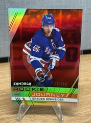 Braden Schneider [Red] #RJ-7 Hockey Cards 2022 Upper Deck Synergy Rookie Journey Home Prices
