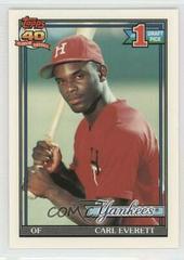 Carl Everett #113 Baseball Cards 1991 Topps Tiffany Prices
