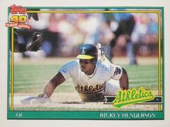 Rickey Henderson #670 Baseball Cards 1991 Topps Prices