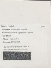 Rashee Rice [Celestial] #15 Football Cards 2023 Panini Spectra Spectral Signature Prices