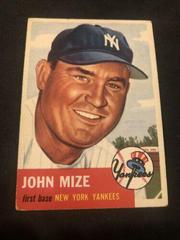 John Mize Baseball Cards 1953 Topps Prices