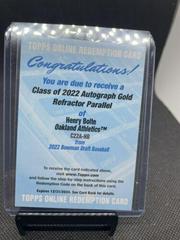 Henry Bolte [Gold] Baseball Cards 2022 Bowman Draft Class of Autographs Prices