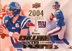 Eli Manning Football Cards 2009 Upper Deck Rookie Exclusives College to Pros Prices