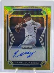 Yariel Gonzalez [Gold Prizm] #63 Baseball Cards 2021 Panini Prizm Draft Picks Autographs Prices