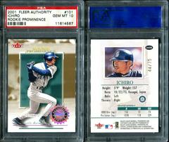 Ichiro [Rookie Prominence] #101 Baseball Cards 2001 Fleer Authority Prices