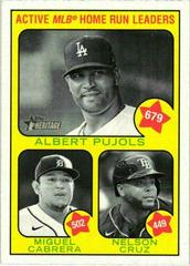 Nelson Cruz, Miguel Cabrera, Albert Pujols Baseball Cards 2022 Topps Heritage Prices