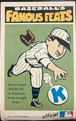 Dazzy Vance #4 Baseball Cards 1972 Fleer Famous Feats Prices