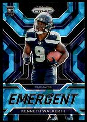 Kenneth Walker III [Blue Ice] Football Cards 2022 Panini Prizm Emergent Prices