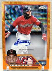 Andres Gimenez [Orange Wave] #AC-AG Baseball Cards 2023 Topps Chrome Update Autographs Prices