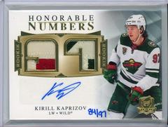 Kirill Kaprizov #HR-KK Hockey Cards 2020 Upper Deck The Cup Honorable Numbers Autograph Patch Prices