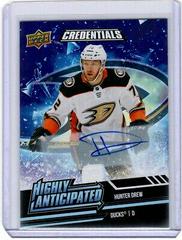 Hunter Drew Hockey Cards 2022 Upper Deck Credentials Highly Anticipated Autograph Prices