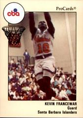 Kevin Francewar #118 Basketball Cards 1989 Procards Cba Prices