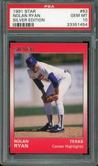 Nolan Ryan #63 Baseball Cards 1991 Star Silver Edition Prices