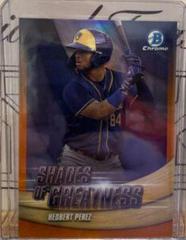 Hedbert Perez [Orange] Baseball Cards 2022 Bowman Chrome Shades of Greatness Prices