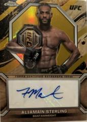 Aljamain Sterling [Gold Refractor] #MOC-AST Ufc Cards 2024 Topps Chrome UFC Marks of Champions Autograph Prices