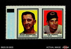 Dick Donovan [Jim Perry] Baseball Cards 1962 Topps Stamp Panels Prices
