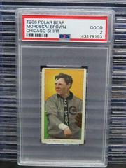 Mordecai Brown [Chicago on Shirt] #NNO Baseball Cards 1909 T206 Polar Bear Prices