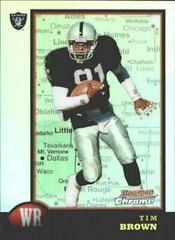 Tim Brown [Interstate Refractors] Football Cards 1998 Bowman Chrome Prices