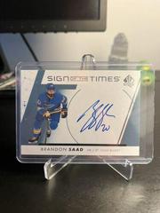Brandon Saad #SOTT-BS Hockey Cards 2022 SP Authentic Sign of the Times Prices