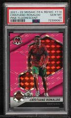 Cristiano Ronaldo [Pink Fluorescent] #114 Soccer Cards 2021 Panini Mosaic Road to FIFA World Cup Prices