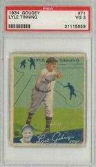 Lyle Tinning #71 Baseball Cards 1934 Goudey Prices